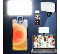 Luce ricaricabile USB portatile mini a tre colori con temperatura del colore e luminosità regolabili, adatta per riprese cinematografiche, shooting, live streaming ed altre scene, ideale per selfie e