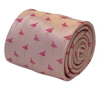 Luce Rosa Confetto Cravatta Con Fenicottero Design Regalo di Lusso By