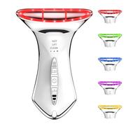 Luce rossa 5 in 1 per viso e collo, massaggiatore per viso e collo, per la cura della pelle, resistente all'acqua