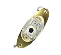 Luce rossa a LED per pesca subacquea, a forma di occhio, per pesca notturna in acqua dolce e salata, 5,5 x 1,2 cm, con modalità intermittenti bianco/verde/rosso/abbagliante