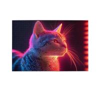 Luce Rossa E Gatto 1000 Pezzi Puzzle Per Adulti Puzzle In Legno Per Adulti Regali Decorazione Domestica