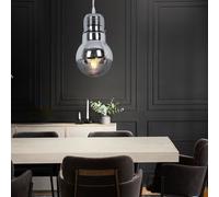 Luce Sala da Pranzo Lampadario Cromo Vetro Trasparente Lampadina Edison Retrò [EEK: Non valutato]