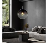 Luce Sala da Pranzo Lampadario Metallo Cromato Vetro Fumé E27 a Sfera [EEK: Non valutato]