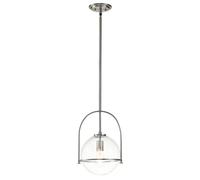 Luce Sala da Pranzo Plafoniera Lampada a Sospensione Acciaio Nichel D 28,9 CM