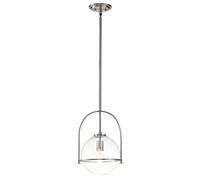 Luce Sala da Pranzo Plafoniera Lampada a Sospensione Acciaio Nichel D 28,9 CM