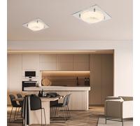 Luce Sala da Pranzo Plafoniera Vetro LED Lampada di Cristallo Cromo 2er Set