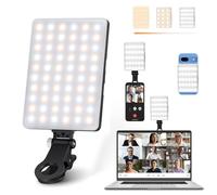Luce Selfie per Telefono, 60 LED Luce per Telefono per Foto, 3000-7000K 10 Modalità, Luce per Foto con Batteria da 2000 mAh, Luce Fotografica CRI 95+ per iPhone, Ipad, Laptop, Fotocamera