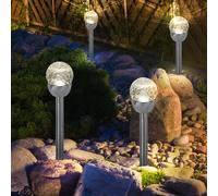 Luce Sferica Esterni Lampada Solare Vetro Rotto Lampione da Giardino LED 4er Set