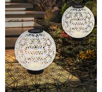 Luce Sferica Lampade Solari Esterno Tavolo Giardino Calcestruzzo Ottica LED 2er