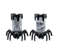 Luce sicura del cranio del ragno del LED con effetto realistico della fiamma per le feste di Halloween Decorazione all'aperto all'aperto portatile di Halloween Spiders Light