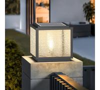 Luce solare a colonna - Lanterna a LED impermeabile per paesaggi esterni, luce a colonna in alluminio per cortile, cassetta postale, recinzione, cancello, molo - Dissuasore decorativo a energia solare