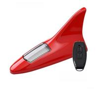 Luce solare a forma di pinna di squalo con telecomando LED stroboscopica per la sicurezza e lo stile del tetto dell'auto, colore nero (rosso)
