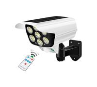 Luce Solare A Sensore di Movimento da Esterno 77 LED Waterproof Wireless, Sirena Finta, Telecamera di Sicurezza Finta per Veranda, Giardino, Patio