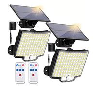 Luce solare da esterno 106 LED impermeabile con sensore di movimento, telecomando, 3 modalità for patio, garage, cortile