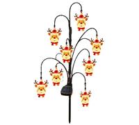 Luce solare da giardino con paletto di Natale con crepuscolo automatico, A | Accenti di vacanza illuminati caldi, attivazione automatica del crepuscolo, giardino push-in