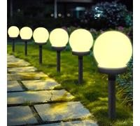 Luce Solare da Giardino, Luci Solari per Percorsi, Rotonda LED Luci Giardino, Giardino Lampada Solare Sfera, Illuminazione per Esterni per Palo, Impermeabile Automatico Luci Solari Esterno