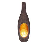 Luce solare da giardino per decorazione da esterno design luce solare in rattan -optik color oro con sfera di vetro, marrone craquelé, LED bianco caldo, LxH 14,3x45,5 cm