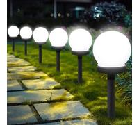 Luce Solare da Giardino, Rotonda LED Luci per Percorsi, Lampada Solare Sfera, Illuminazione per Esterni per Palo, Impermeabile Automatico Luci Solari Esterno