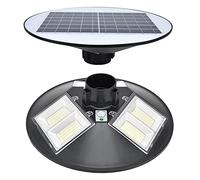 Luce solare del giardino, 150W 3 testa LED luce solare rotonda all'aperto della via IP66 impermeabile interruttore automatico luce del paesaggio per il percorso
