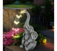 Luce solare elefante decorazione giardino figura animale lampada solare luce esterna elefante grigio, LED bianco caldo, LxLxH 13,5x13x32,5 cm