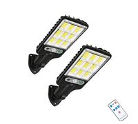 Luce Solare Faretto LED da Esterno con Sensore di Movimento, 108 COB/3 Modes, Luci Solari da Esterno con Telecomando, IP65 Impermeabile Lampade Solari LED per Giardino, Parete, Garage (2 PEZZI)