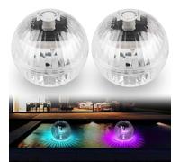 Luce solare galleggiante per piscina, 2 pezzi, illuminazione solare per piscina, luce solare, illuminazione per laghetti, decorazione per laghetti, luci a LED che cambiano colore, per esterni, per