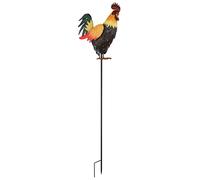 Luce solare gallo plug-in luce decorazione giardino animale solare figura terra spike lampada solare, metallo, LED bianco caldo, LxLxH 28,5x13x100 cm