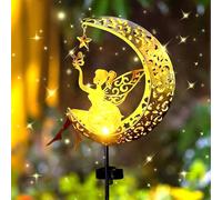Luce Solare Impermeabile Elfo/Fata dei Fiori,Esterno Divertenti Lampada Solare,Lampada Solare Per Esterni,Luci Decorative per Esterni con Sfera di Vetro a Led Luce,Lampada Solare Lunare