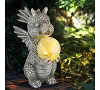 Luce Solare Lampada Drago da Giardino Balcone Scultura Decorativa Sfera di Vetro