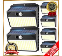 Luce Solare LED 6PCS Faretto LED da Esterno con SENSORE di MOVIMENTO 150LED Lamp