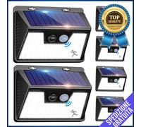 Luce Solare LED da Esterno 140 LED x6 Faretti Solari a LED 3 Modalità Lampada Da [EEK: E]