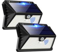 Luce Solare LED Esterno 2 Pezzi IP65 Faretto Con Sensore Di Movimento 185 LED