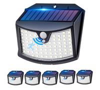 Luce Solare Led Esterno, 3 Modos IP65 Impermeabile Faretto LED da Esterno con Sensore di Movimento, Lampada Solare da Esterno per Giardino, Parete, Garage (6 Pezzi Bianco Freddo)