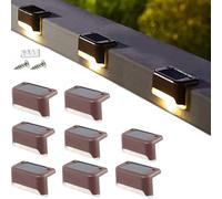 luce solare led esterno per scale muretti,segna passi per esterno luce solare,pannelli solari per luci esterne,luces solares led exterior jardin balizas,auto ON/OFF,luci solari impermeabili-C||8PCS