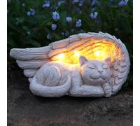 Luce Solare LED Per Gatti E Cani, Ornamento Memoriale Grigio IP44 In Resina
