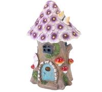 Luce Solare per Casa dei Funghi, Statue di Casetta per Funghi da Giardino Impermeabili in Resina Innovativa con Luci Solari per Giardino Esterno Prato Balcone Cortile