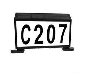 Luce solare per cassetta postale con numeri di indirizzo, targa a LED in acrilico per uso esterno, resistente alle intemperie, illuminazione della targa alimentata da batteria da 1200 mAh, colore nero
