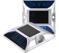 Luce Solare per Decking, 2 Pezzi Luci Terra Stradali in Alluminio Luci di Posizione per 6 Luci Solari a LED Luce Perno Stradale Giardino per Esterni per Marciapiede