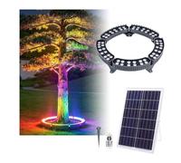Luce Solare Per Esterno Con Base Per Albero, Lampada Ad Anello A LED RGB | Controller Remoto, Resistente All'acqua IP65, Alluminio E Vetro Temperato, Giuntabile,Resistente Al Gelo,Al Calore(5Packs)