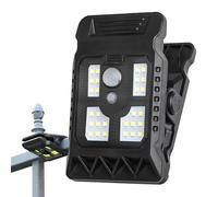 Luce solare per grondaia con sensore di movimento ABS, 11,2 x 7,6 cm, luce da parete a LED solare, impermeabile, 3 modalità, per uso in cortile, giardino, recinzione con sensore automatico, coppia di