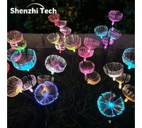 Luce solare per meduse da esterno 2 pezzi, luci da percorso in fibra ottica a 7 LED, per cortile, giardino, villa, prato, campeggio impermeabile