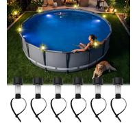 Luce Solare per Piscina con Cornice,6 Pezzi Luci Solari Per Piscina,Luci Laterali della Piscinas Solare,Impermeabilità IP44,Illuminazione Solares per Laghetti,per bordo piscinas, recinzione, giardino