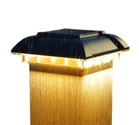 Luce Solare Pilastro Giardino All'aperto - Lampada Solare Da Pavimento Per Esterni | Lampada Da Tavolo Da Giardino Quadrata Nera Impermeabile | Illuminazione Per Esterni, Accessori Da Giardino Per La