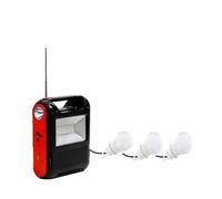 Luce solare portatile con pannello solare 3 lampadine a LED Lampada di emergenza esterna ricaricabile Alimentazione Radio MP3 Altoparlante Per uso fai da te