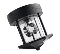 Luce solare rotante a 360 gradi, per prato e giardino, doppio pannello solare per ricarica rapida, struttura in ABS impermeabile, sensore automatico dal tramonto all'alba (nero)