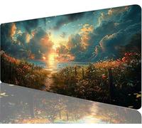 Luce Solare Tappetino Mouse xxl 900x400x3mm Tappetino Mouse Gaming Sentieri Proteggi Scrivania Impermeabile e Antiscivolo Scrivania con Base In Gomma Antiscivolo Decorazioni Natalizie la Stanza N1-864