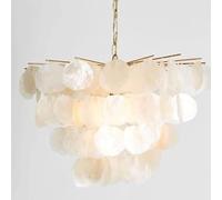 Luce Sospensione Nordic Personality Shell Wind Chime Chandelier Indoor Adjustable Pendant Light Modern Living Room Bedroom Suspended Fixture for Hotel Home Ceiling Hanging E14(B)(A)
