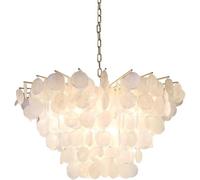 Luce Sospensione Nordic Personality Shell Wind Chime Chandelier Indoor Adjustable Pendant Light Modern Living Room Bedroom Suspended Fixture for Hotel Home Ceiling Hanging E14(B)(B)