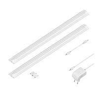 Luce sottopensile a LED SIRIS bianco opaco piatto 50cm ciascuno 655lm bianco set [EEK: F]