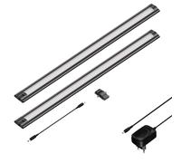 Luce sottopensile a LED SIRIS nero opaco piatto 50cm ciascuno 655lm bianco set [EEK: F]